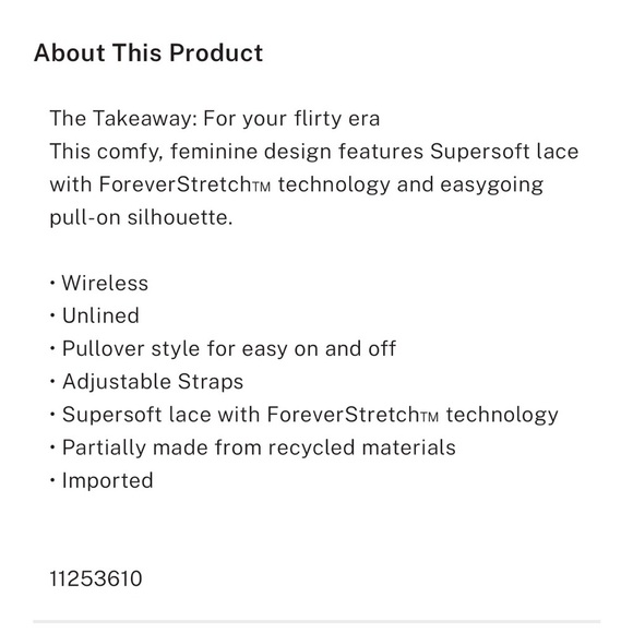 VS Pink black lace wink unlined scoop bralette Large DD lacey stretchy - Picture 11 of 11